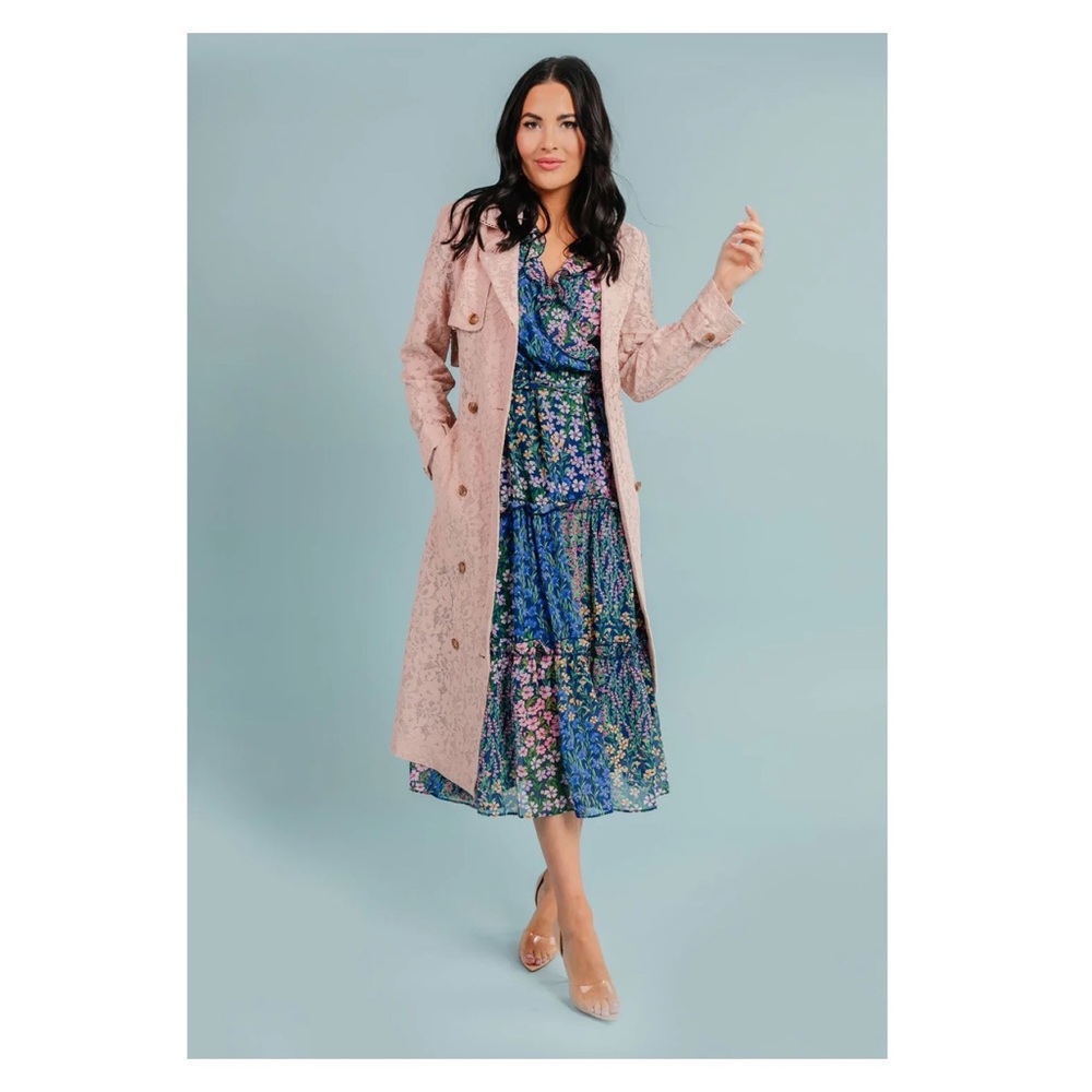 New! RACHEL PARCELL Lace Trench Coat - Picture 5 of 11